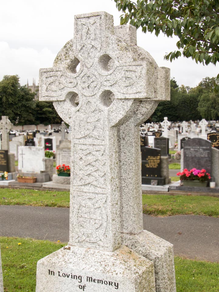 Irish grey granite interlaced cross